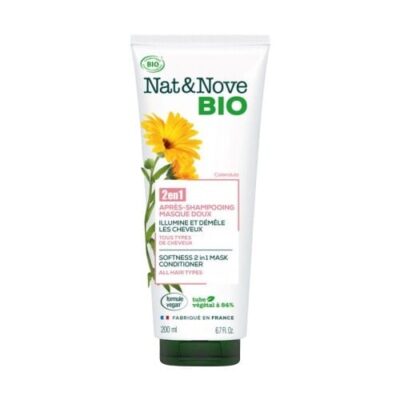 NAT&NOVE BIO 2en1 Après-Shampoing Masque Doux 200 ml