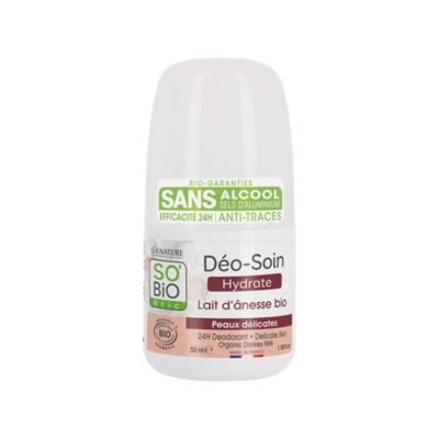 SO'BIO Déodorant Hydratant Lait d'ânesse 50 ml