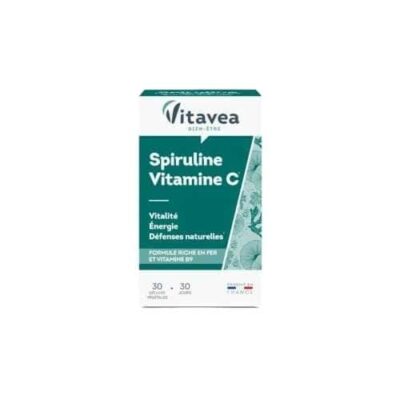 VITAVEA Spiruline Vitamine C Fer B9 30 gélules